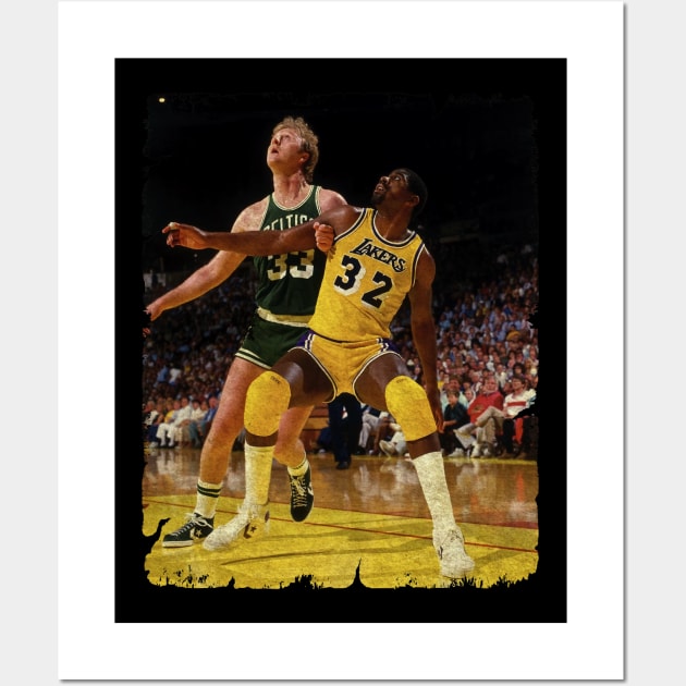 Larry Bird vs Magic Johnson Wall Art by Wendyshopart